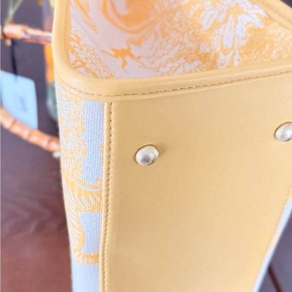 Yellow and White Rive Gauche Tote - Picture 9 of 9
